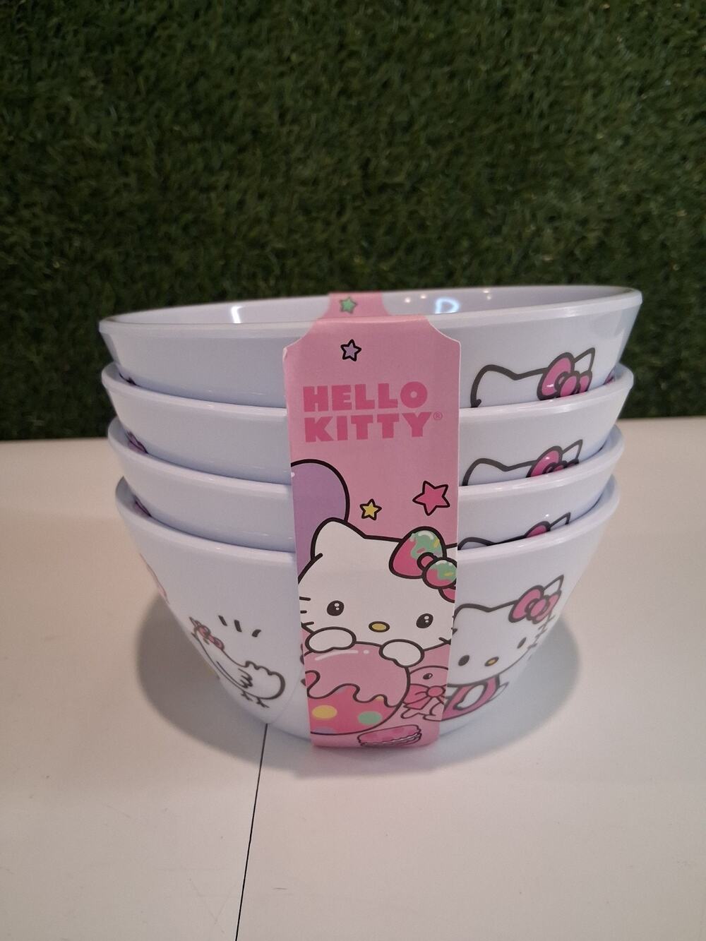 Hello Kitty Sanrio Melamine Bowls Set of 4 Easter Spring Flowers Zrike Brands